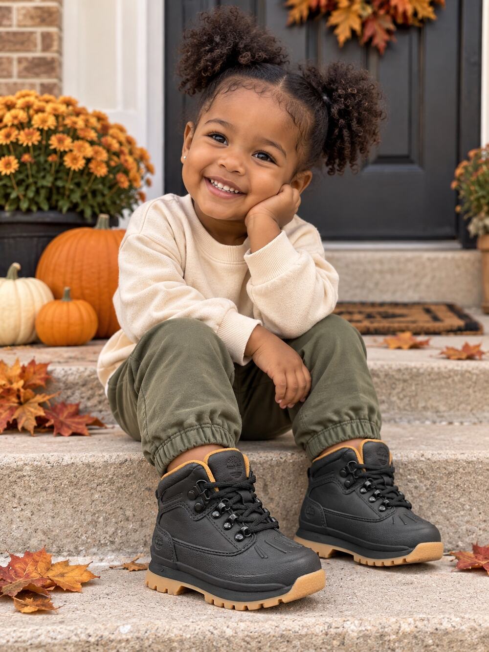 Timberland Euro Hiker Shell Water Resistant Toddler Boots Size 4 Black